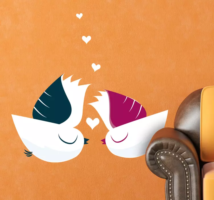Sticker enfant oiseaux amoureux - TenStickers