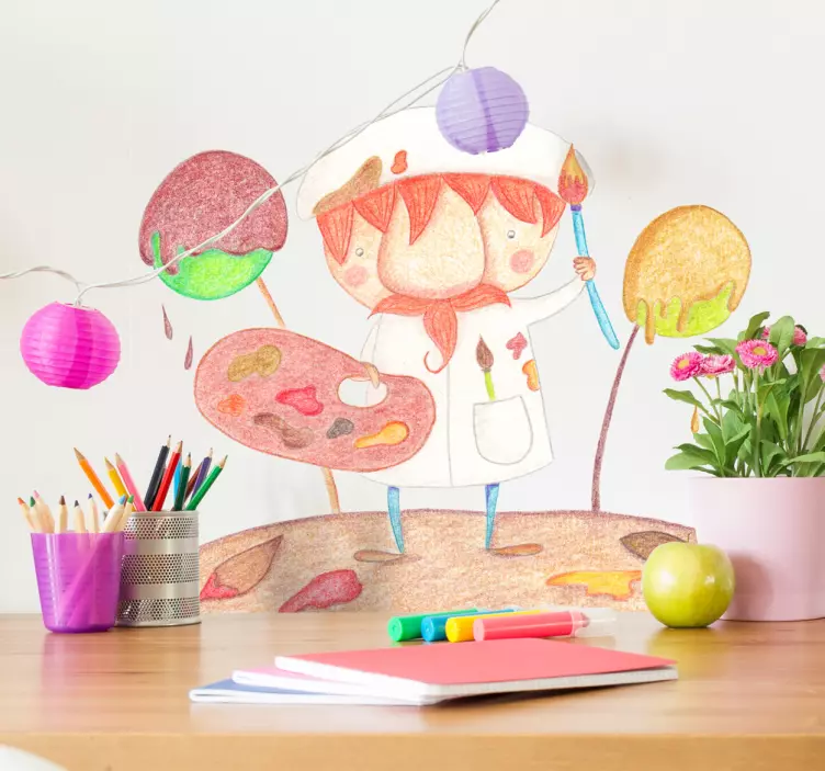 Sticker enfant peinture d'automne - TenStickers