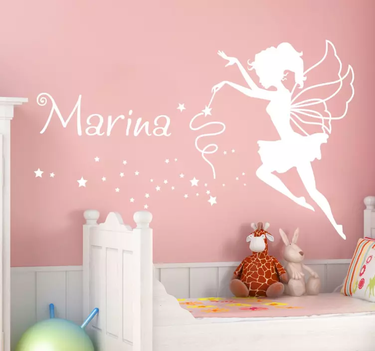 Sticker chambre enfant personnalisable nymphe - TenStickers