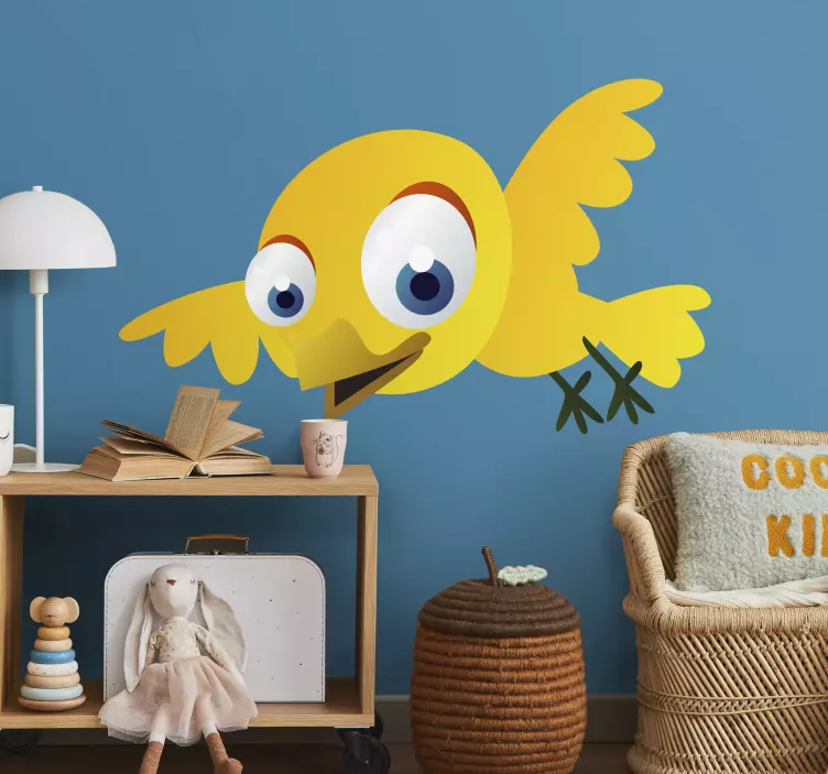 Sticker enfant petit oiseau jaune - TenStickers