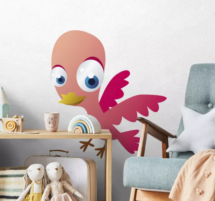 Sticker enfant petit oiseau rose - TenStickers