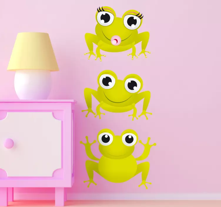 Sticker enfant trois grenouilles - TenStickers