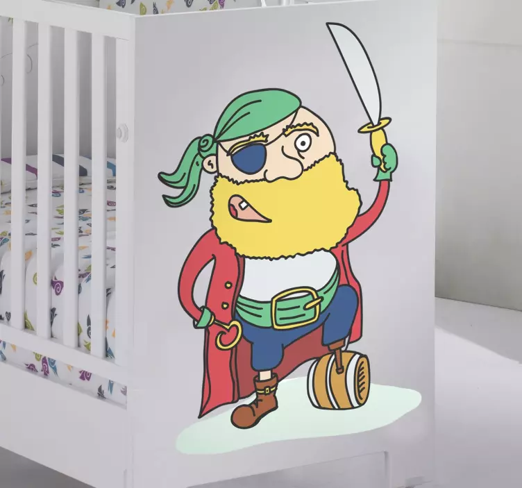 Sticker enfants pirate jambe de bois - TenStickers