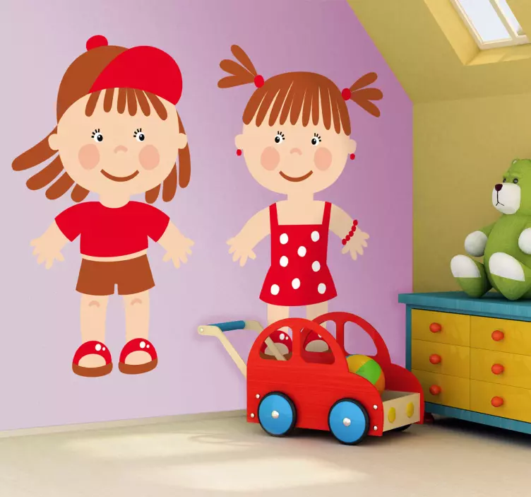 Sticker enfants rouge - TenStickers