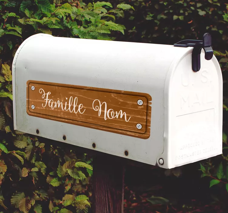 Sticker Entrée Boite aux letters texture bois - TenStickers