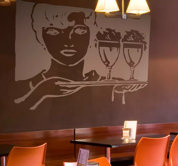 Sticker Entreprise Serveuse de Restaurant - TenStickers