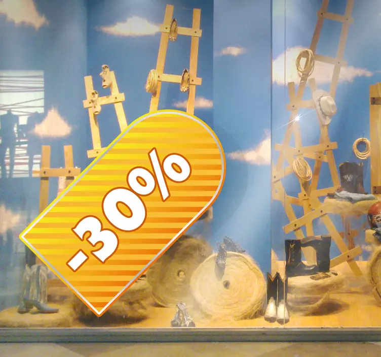 Sticker étiquette jaune rayée - TenStickers