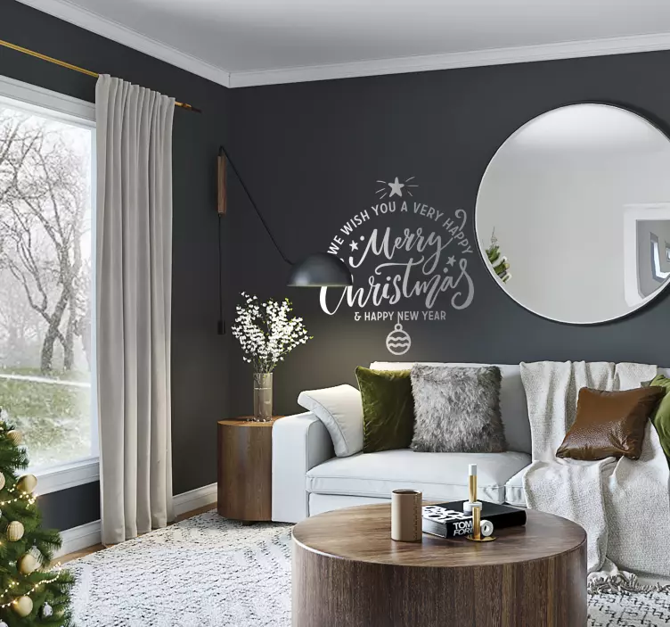 Sticker noël vœux de fêtes joyeuses - TenStickers