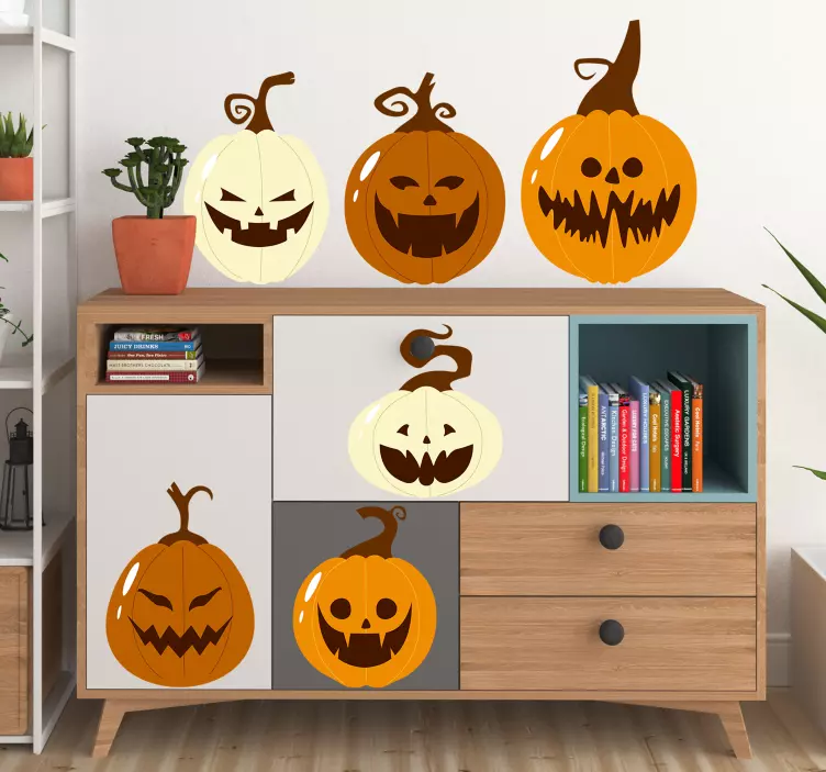 Sticker événement motifs de citrouilles d'halloween - TenStickers