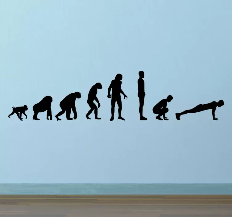 Sticker évolution humaine burpees - TenStickers