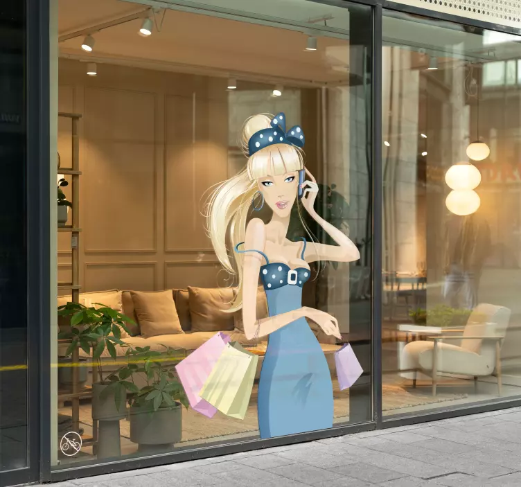 Sticker fashion victim téléphone shopping - TenStickers