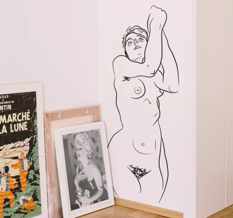 Sticker femme nue Egon Schiele - TenStickers