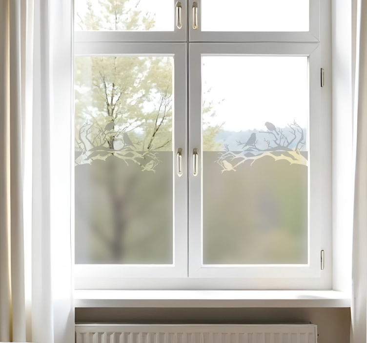 Sticker fenêtre branches avec des oiseaux - TenStickers