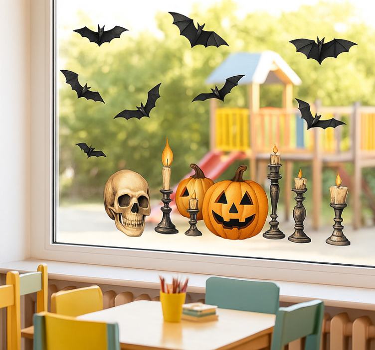 Sticker fenêtre diverses décorations d'halloween - TenStickers