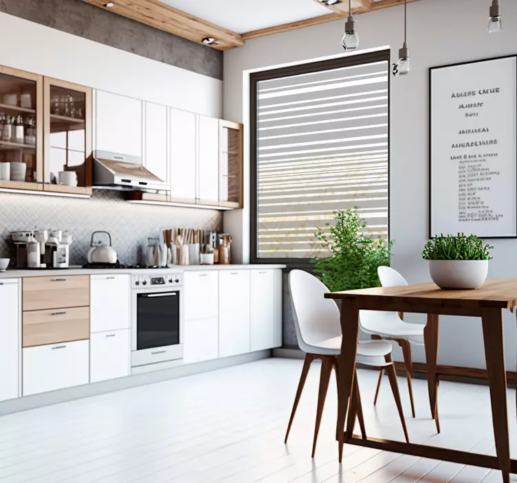 Sticker fenêtre lignes horizontales - TenStickers