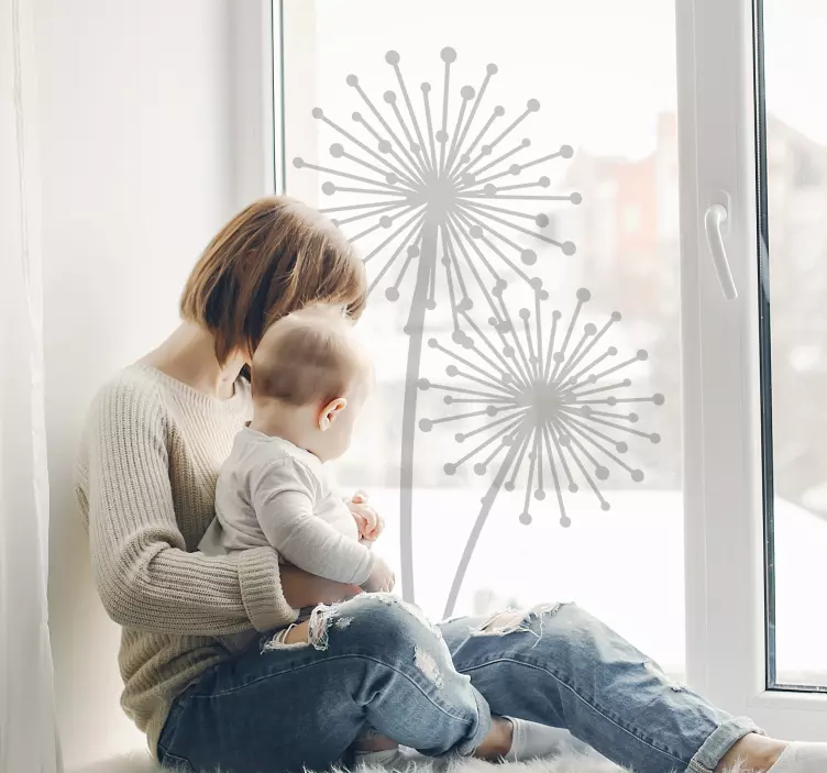 Sticker vitres plante pissenlit - TenStickers