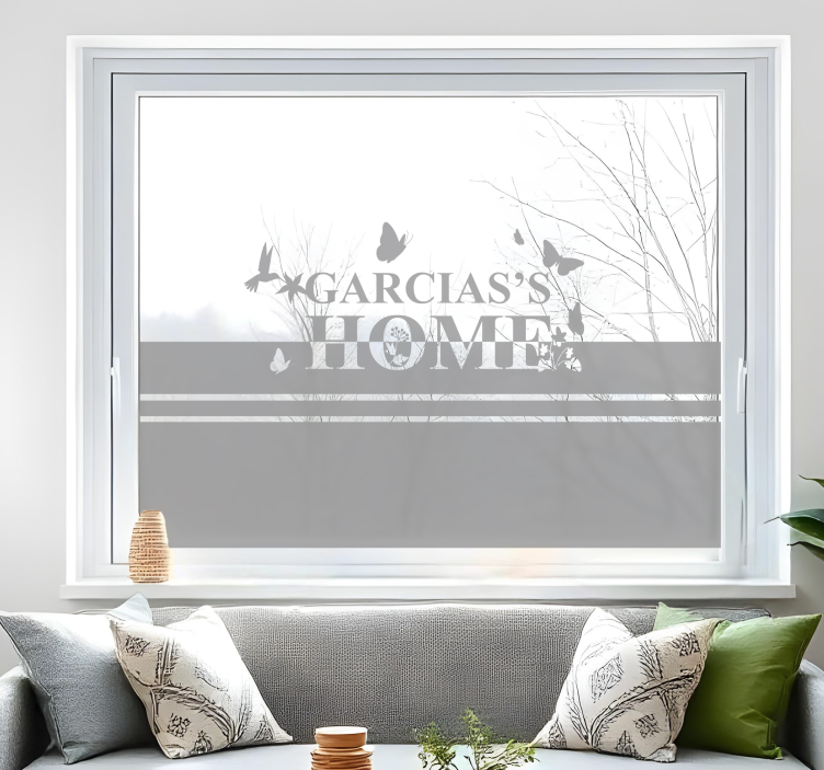 Sticker fenêtre texte avec des plantes - TenStickers