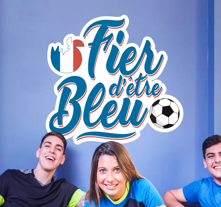 Sticker foot fier d’être bleu coq - TenStickers