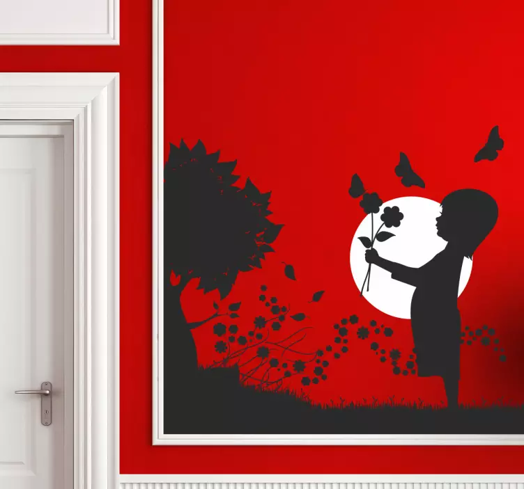 Sticker fillette papillons nocturnes - TenStickers