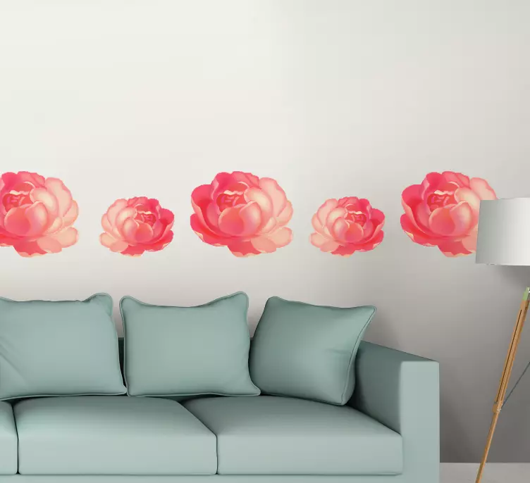 Sticker fleur bordure de roses en fleurs - TenStickers
