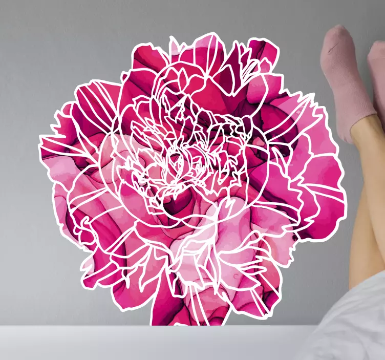 Sticker fleur contour floral élégant - TenStickers