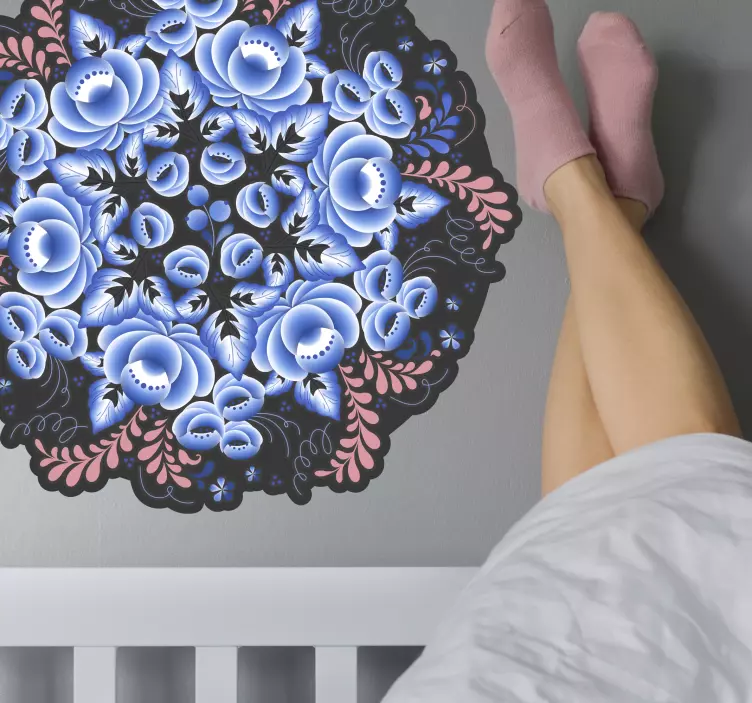 Sticker fleur motif mandala botanique - TenStickers