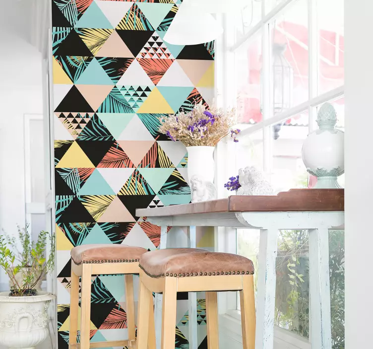 Sticker fleur tropicale géométrique - TenStickers