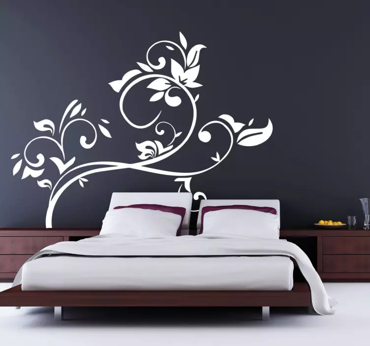 Sticker mural chambre fleurs élégantes - TenStickers