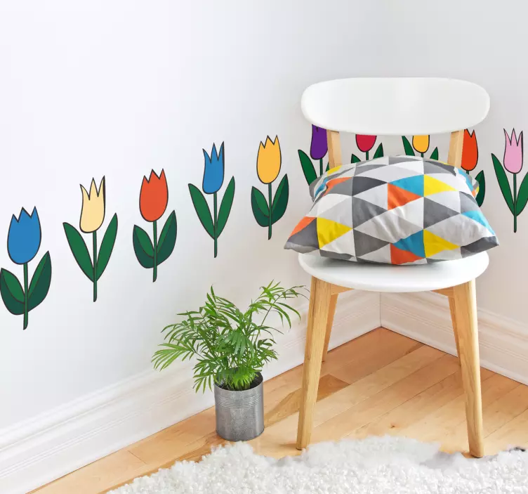 Sticker fleurs tulipes - TenStickers