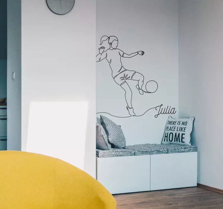 Sticker footballeuse style minimaliste - TenStickers