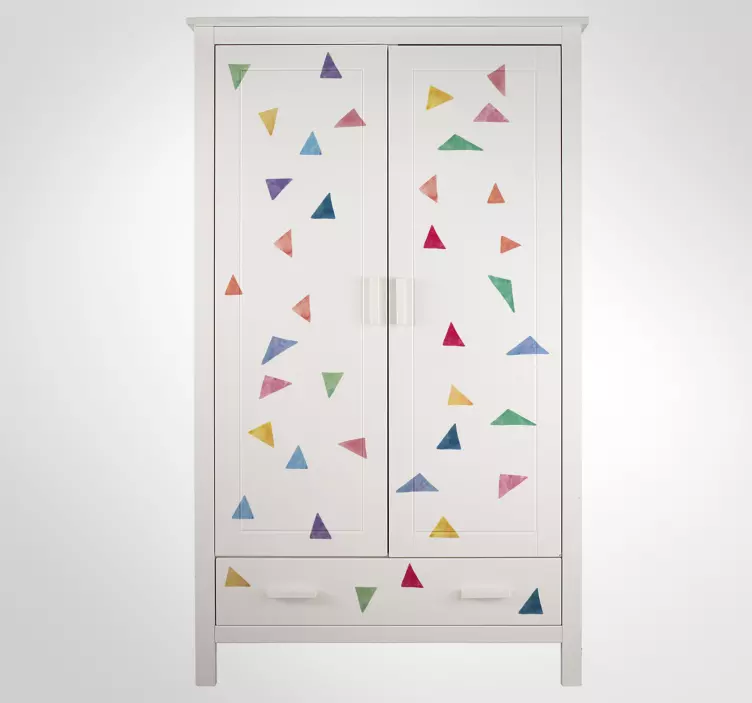 Sticker géométrique 39 triangles colorés pastel - TenStickers