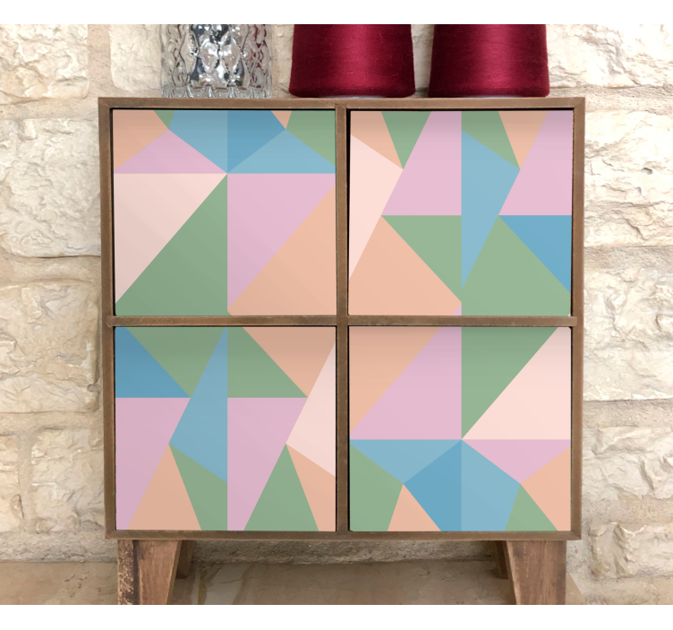 Papier adhésif pour meuble triangles pastel art géométrique - TenStickers