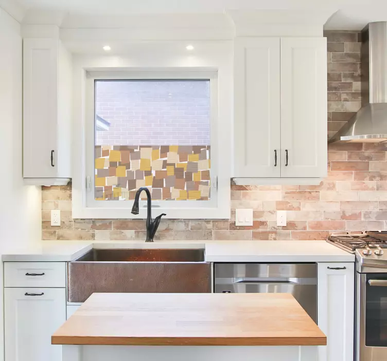 Sticker fenêtre formes carrées rétro - TenStickers