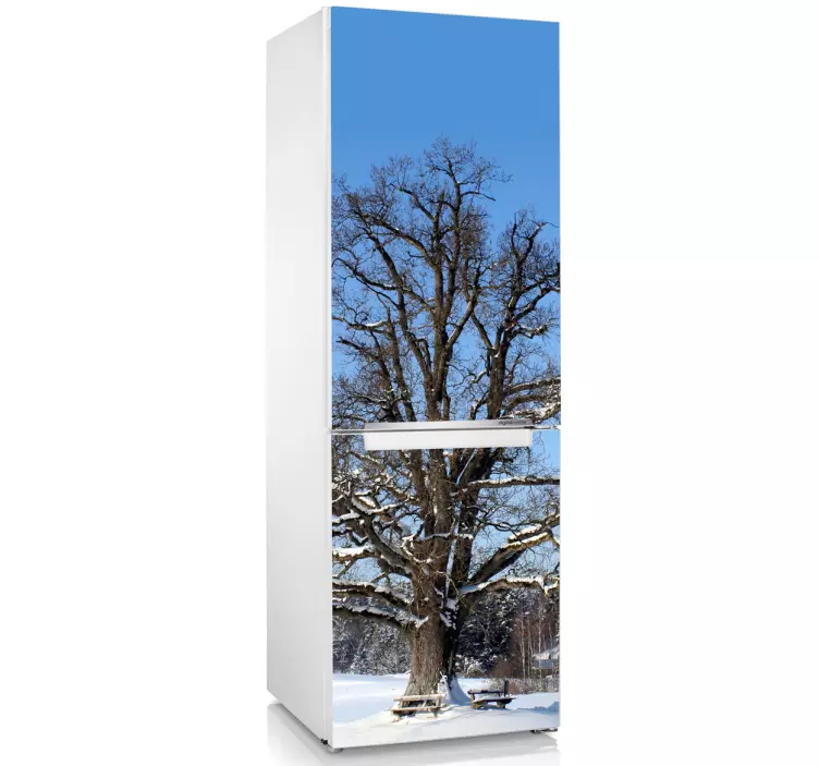 Sticker frigo nature arbre enneigé - TenStickers