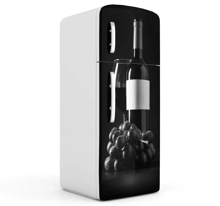 Sticker pour frigo bouteille de vin - TenStickers