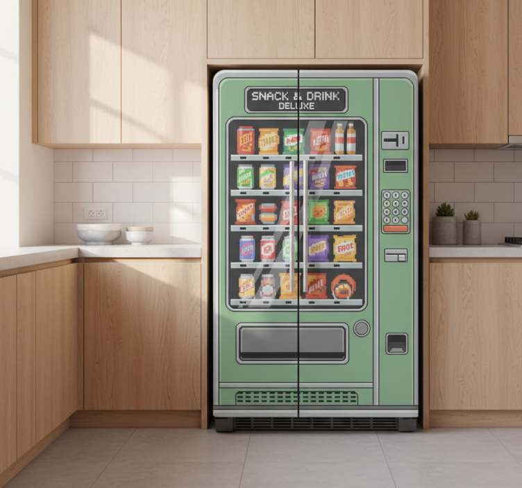 Sticker frigo distributeur automatique vert - TenStickers