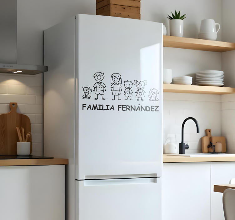 Sticker frigo membres de la famille avec vos noms - TenStickers