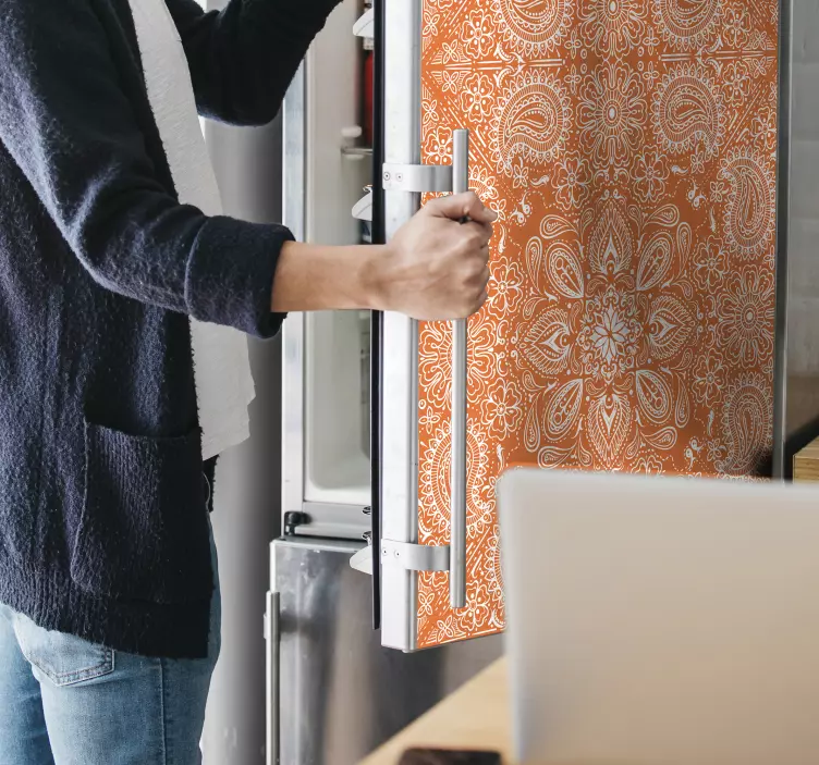 Sticker frigo motif orange élégant - TenStickers