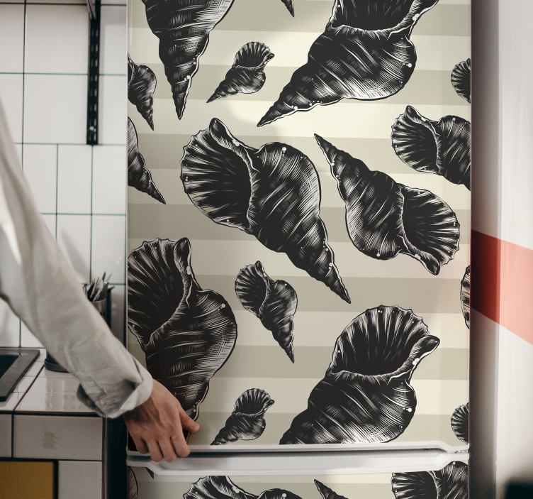 Sticker frigo motifs de coquillages illustratifs - TenStickers