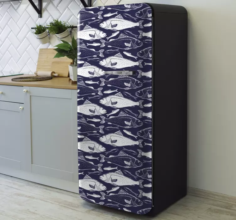 Sticker frigo motifs de poissons aquatiques - TenStickers