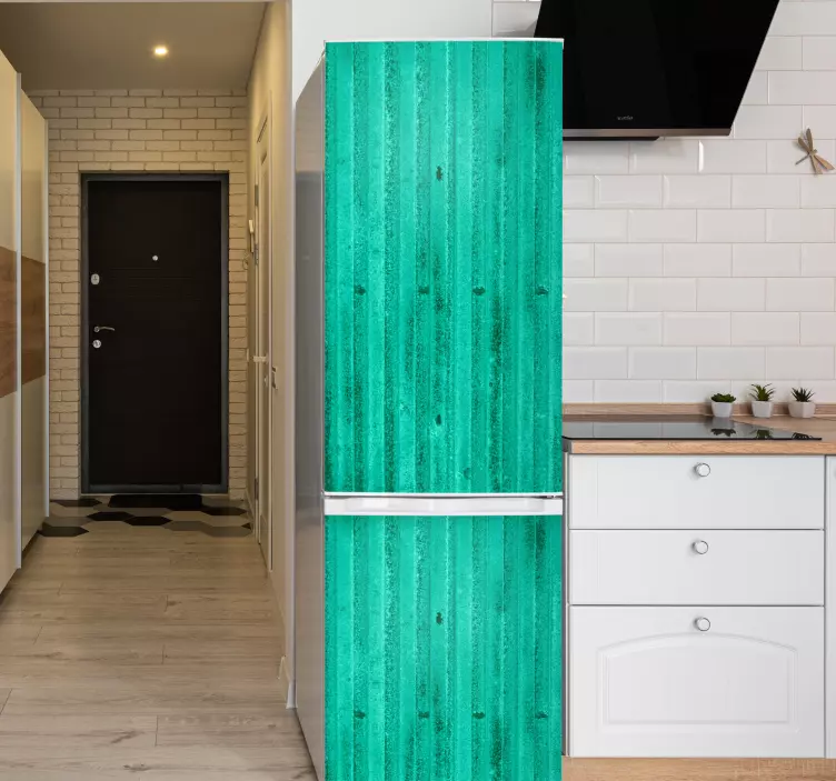 Sticker Frigo style métallique menthe vieilli - TenStickers