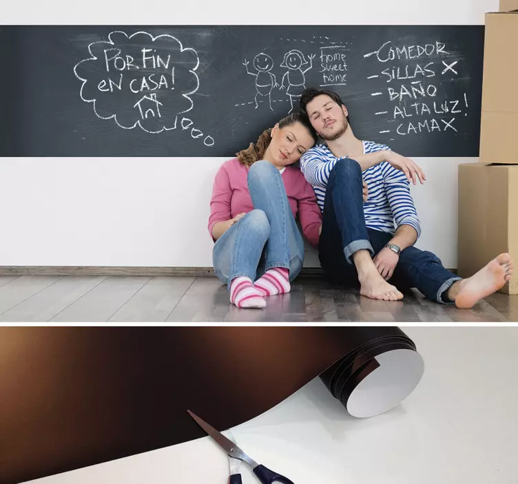 Sticker ardoise cuisine frise murale - TenStickers