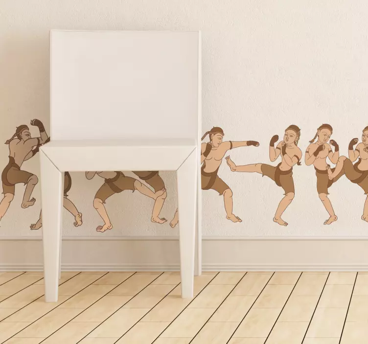 Sticker frise art martial muay thai - TenStickers