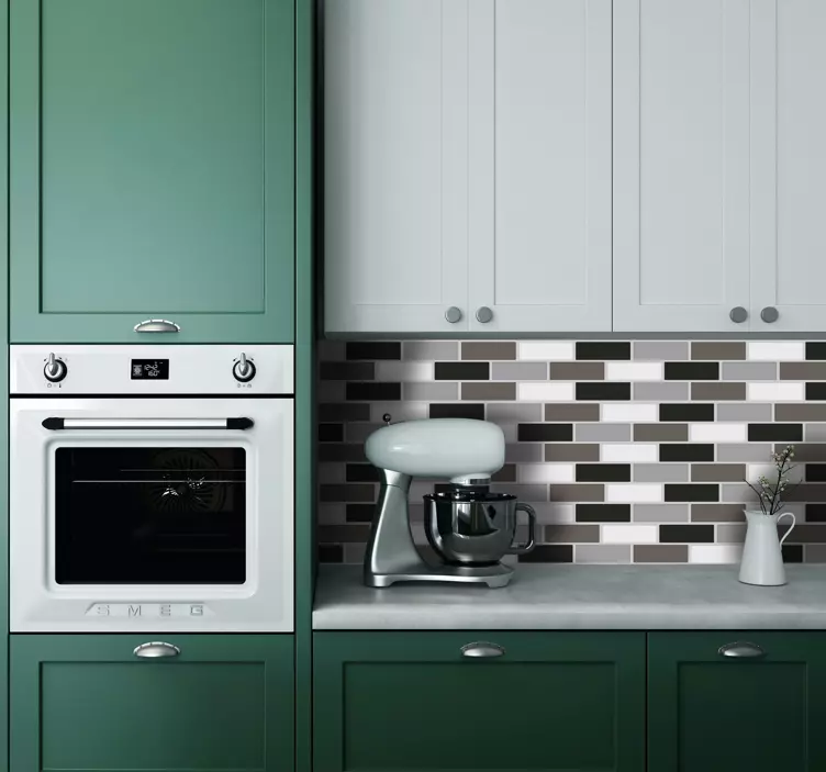 Sticker frise carreaux rectangulaires sombres - TenStickers