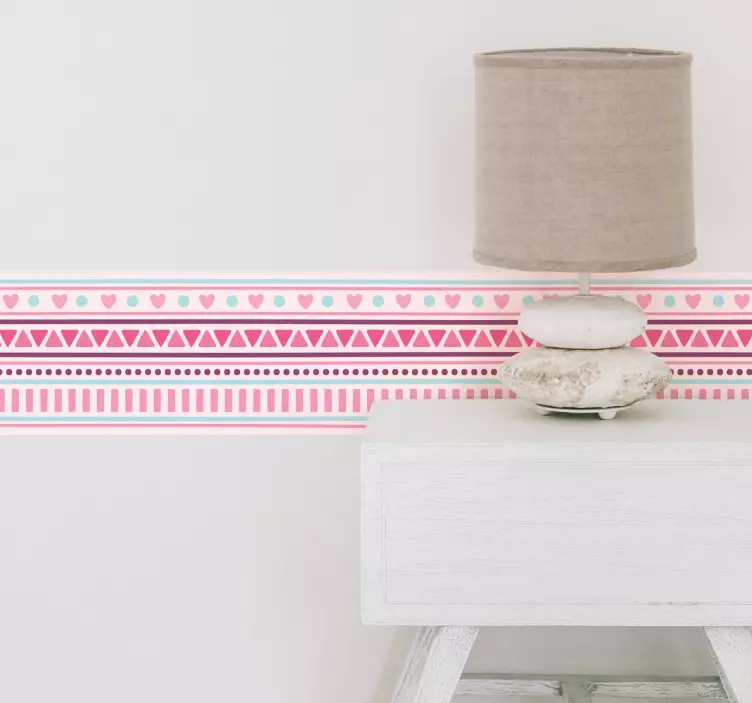 Sticker frise coeurs colorés - TenStickers