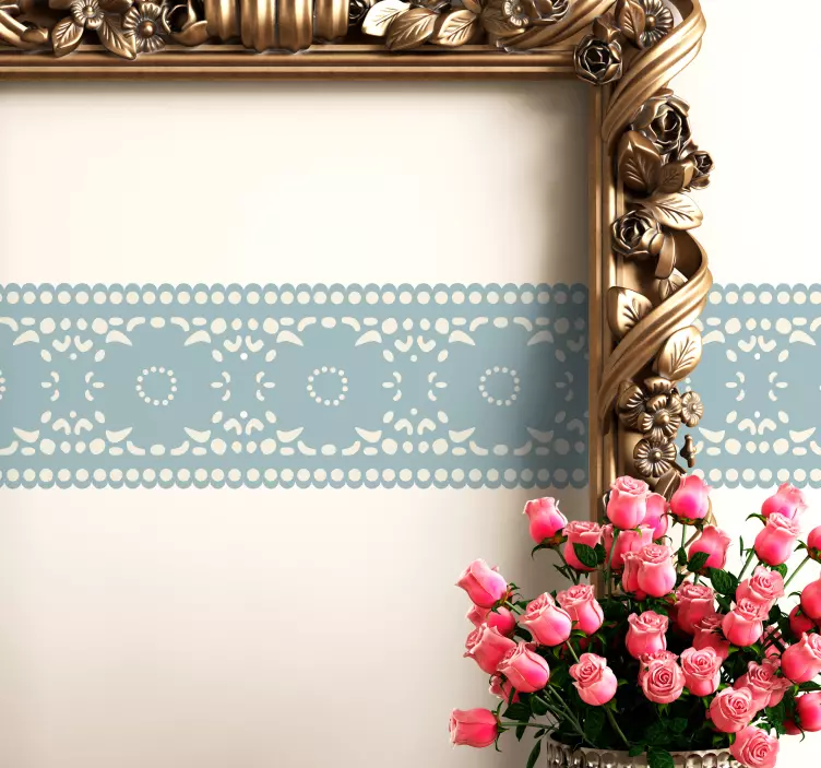 Frise tapisserie murale fleurs dentelle - TenStickers