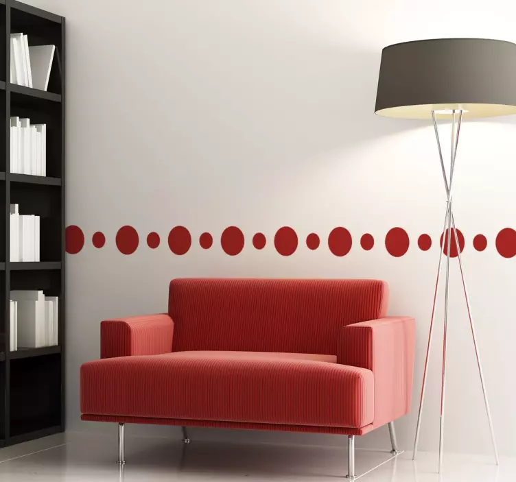 Frise tapisserie murale points ronds monochrome - TenStickers