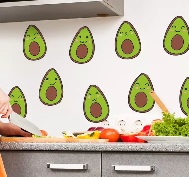 Sticker Fruit Avocats heureux - TenStickers