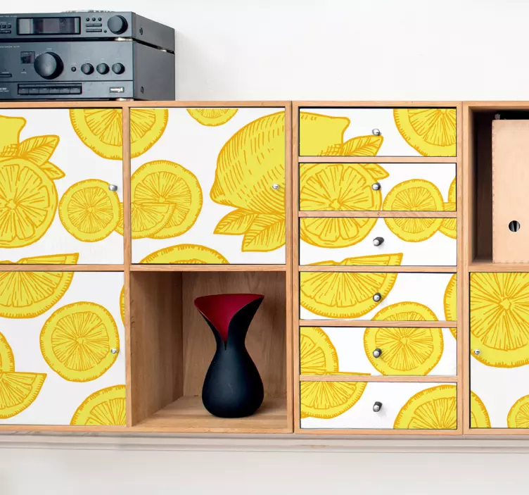 Sticker fruit motif de tranche de citron - TenStickers