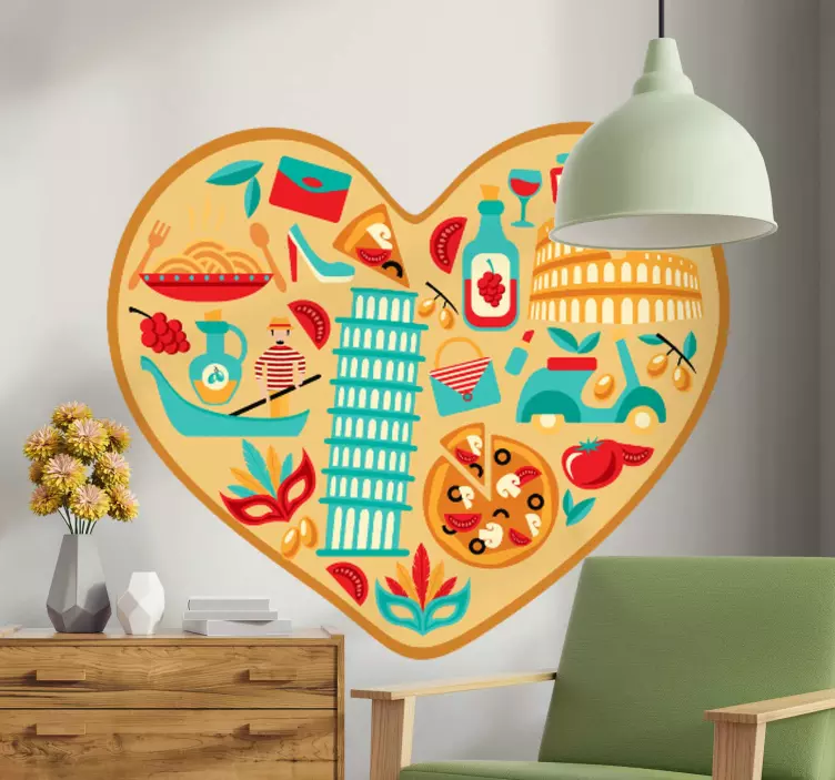 Sticker gastronomie amour culinaire italien - TenStickers